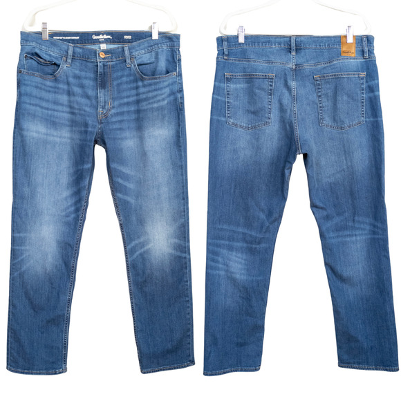 GOODFELLOW & CO Dark Wash Athletic Fit Trutemp Tech Jeans Stretch Men's W40 L30 - Picture 2 of 6